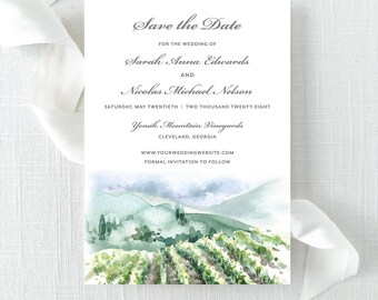 Classic Crest Vineyard Save the Date - Traditional Save the Date - vineyard save the date