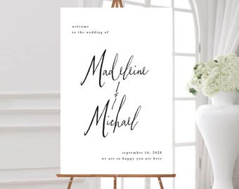 Modern Chic Wedding Welcome Sign - Modern Wedding Welcome Sign - Minimal Wedding Sign