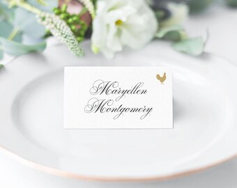 Parfumerie Place Cards with printed guest names - Classic Escort Cards - Formal Wedding Place Cards - Calligraphy Font Escort Card