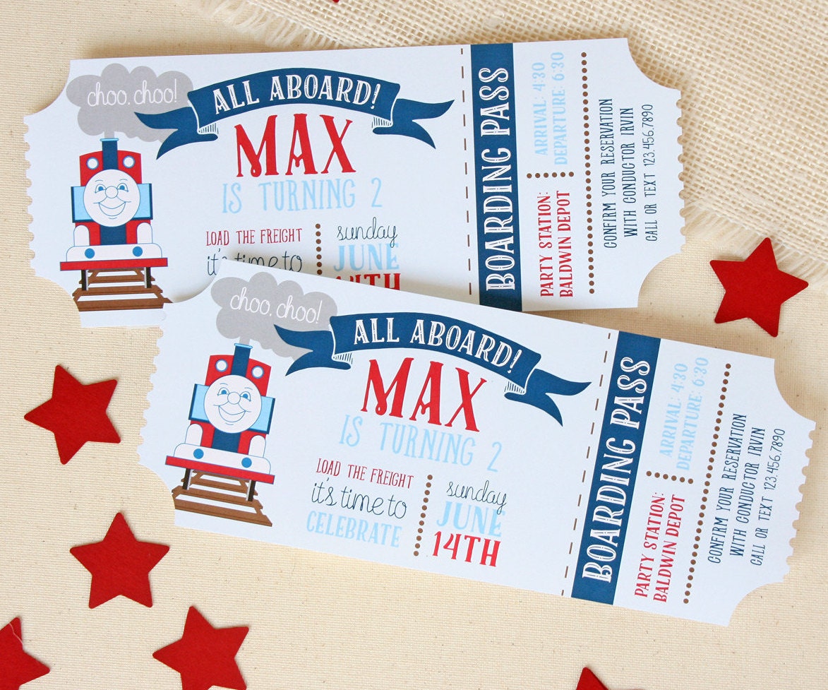 Train Birthday Invitation Train Ticket Invitations Ticket | Etsy