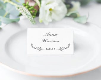 Classic Crest Place Cards with printed guest names - Traditional Escort Cards - Classic Place Cards