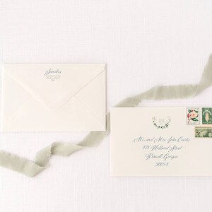 Greenery Wedding Invitation with Calligraphy Script SAMPLE SET image 4