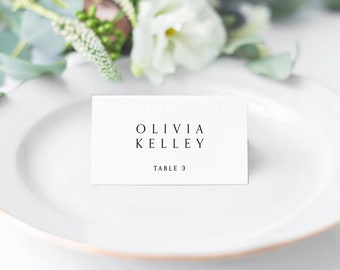 Modern Elegance Place Cards with printed guest names - Modern Escort Cards - Minimal Place Cards