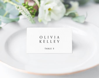 Minimal Elegance Place Cards with printed guest names - Modern Escort Cards - Minimal Place Cards