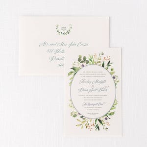 Greenery Wedding Invitation with Calligraphy Script SAMPLE SET image 5