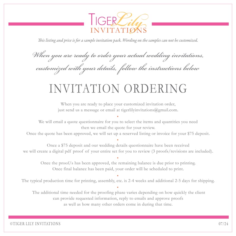 Modern Elegance Color Wedding Invitation - Modern Wedding Invitation - Minimal Invitation Sample Set image 7