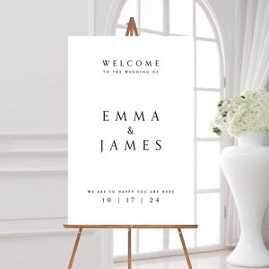 Modern Elegance Wedding Welcome Sign - Minimal Wedding Welcome Sign - Modern Wedding Sign
