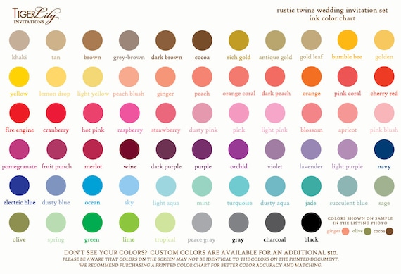 Wedding Color Chart