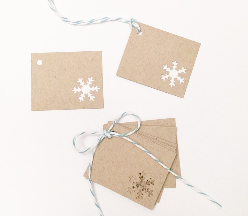 Tiny Snowflake Gift Tags Set of 10 Snowflake Favor Tags Etsy