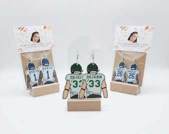 Football Jersey Player Number Earrings | Team Spirit Fan Gear