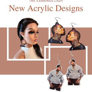 Chris Brown Breezy Bowl Earrings – Laser Cut Acrylic with Simi Gloss Finish, Lightweight Statement Jewelry