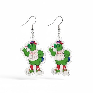 Philadelphia Phillies Phanatic Mascot Earrings For Fans Baseball Jewelry