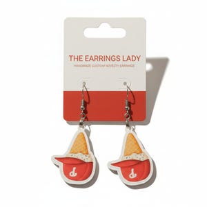 Philadelphia Phillies Ice Cream Hat Earrings | Mini Helmet Sundae