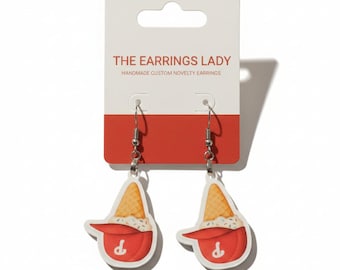 Philadelphia Phillies Ice Cream Hat Earrings | Mini Helmet Sundae