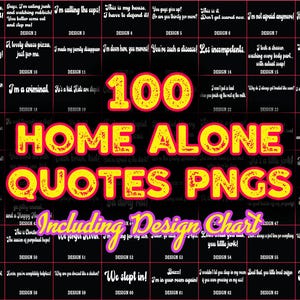 100 Home Alone Quotes PNG Bundle: Kevin, Wet Bandits (Digital Download)