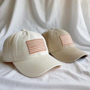 Minimalist American Flag Hat, Embroidered USA Wash Hat or Baseball Cap, Patriotic Gift for Men Women, 4th of July Outdoor Summer Style