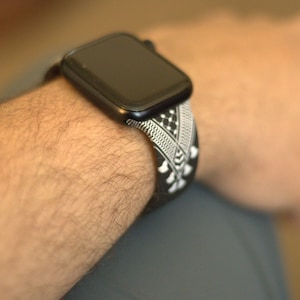 Palestine keffiyeh apple watch band white or black design kufiya