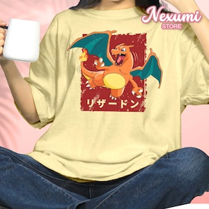 Charizard T-Shirt, Comfort Relaxed Fit Tee, Anime Gaming Fans, Unisex Graphic Shirt