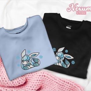 Glaceon Cute Embroidered Sweatshirt Funny Sweatshirt Anime Gift