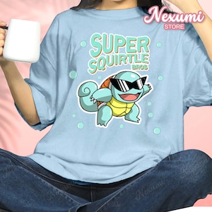 Supper Squirtle T-shirt Comfort Colors Shirt - Kawaii Anime T-Shirt - Retro Gaming Water Type Tee - Unisex Manga Graphic Tee