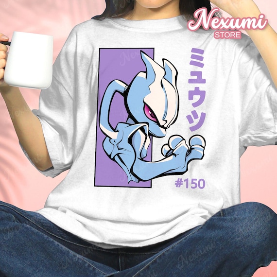 Mewtwo Cute T-shirt Power Cat Shirt Print Comfort T-shirt Legend Anime Mindborn Video Game Gift