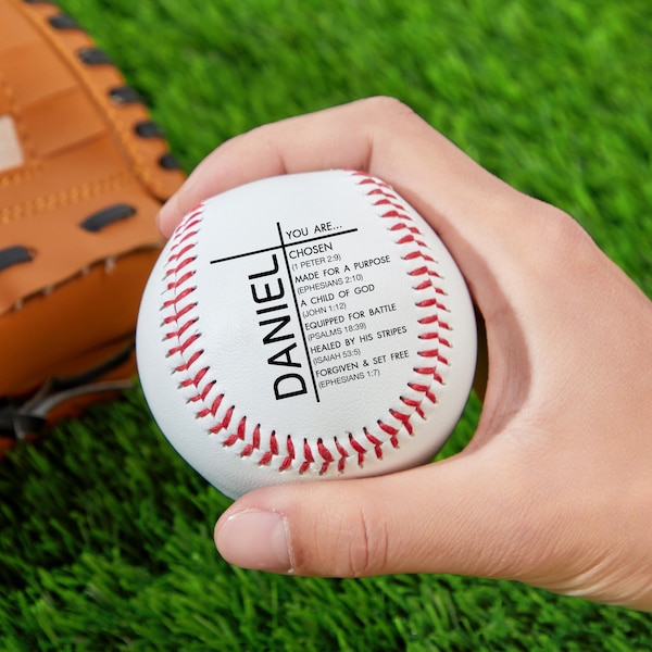 Pallone da baseball personalizzato per la Prima Comunione, regalo di battesimo personalizzato, regalo per figlioccio, cresimato in Cristo, regalo religioso, regalo di battesimo per bambino
