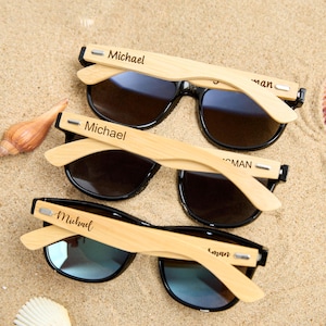 Personalized Groomsman Sunglasses, Engraved Wooden Sunglasses, Wedding Gift for guys, Groomsmen Gifts, Best Man Gifts, Groomsmen Proposal