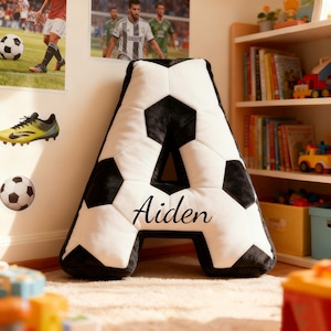 Personalized Letter Pillow Custom Monogram initial Throw Pillow Boyfriend Gift Sports Lover Gift Soft Home Decor Christmas Gifts