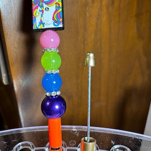 Lisa frank rainbow extension beaded pen