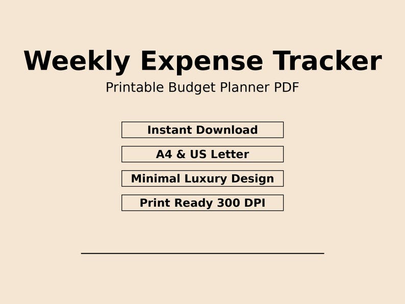 Weekly Expense Tracker Printable | Budget Planner PDF (instant Download ...