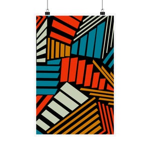 Bold Geometric Wall Art Poster | Modern Abstract Pattern | Colorful Home Decor, Wearable Art Print