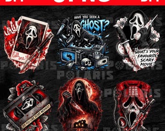 Ghostface Horror PNG Bundle, Scream Inspired Design Pack, Scary Movie Graphics, Blood Drip Art, T-Shirt Sublimation 300 DPI Digital Download