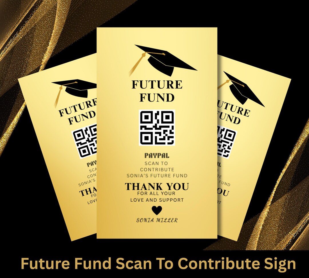 Graduation Cap Code Graduation QR Code Sign: Editable College Fund Template - Etsy