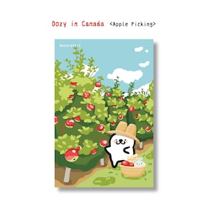 Carte postale Dozy au Canada - Cueillette de pommes