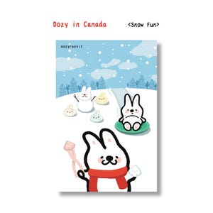 Carte postale Dozy au Canada - Plaisirs de la neige