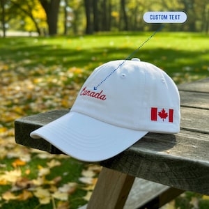 Custom Canada Baseball Cap with Embroidered Maple Leaf Flag – Personalized Canada Hat, Adjustable Embroidery Dad Hat for Travel or Gifts