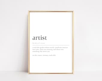 Artist Definition Print: Inspirational Art Studio Decor (Digital Download)