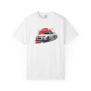 Skyline GT-R Illustration T-shirt | JDM Racing Art, Japanese Text