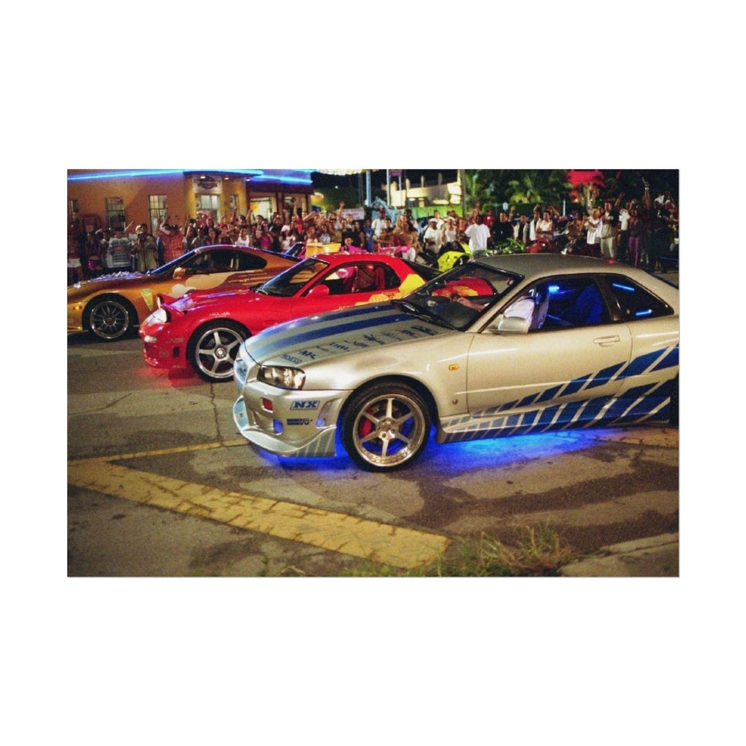 Street Racing Movie Era Car Canvas Wall Art | 2000s Tuner Style ...