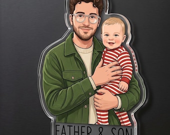 Daddy Geschenk Personalisierte Foto Auto Visier Clip, Benutzerdefinierte Acryl Drive Safe Daddy Magnet für den Vatertag, Kühlschrankmagnet oder Schlüsselbund Andenken