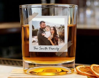 Copo de uísque personalizado com foto do papai, copo de whisky personalizado com o ano de nascimento do pai, presente para o primeiro Dia dos Pais, presente do bebê para o novo papai