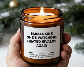 Smells Like She's Watching Heated Rivalry Again Candle, TV Inspired, Heated Rivalry Fan,Ilya And Shane Fans,Best Gifts For Her,Birthday Gift