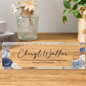 Acrylic Name Plate for Desk, Desk Plaque, Teacher Name Plate, Custom Office Name Sign, Personalized Desk Name Plate Decor