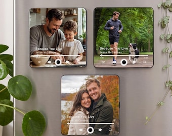 Musikalischer Kühlschrankmagnet, personalisierter Magnet mit Musikfoto, der Musik abspielt, Jahrestagsgeschenk für Paare, Valentinstagsgeschenk für ihn oder sie