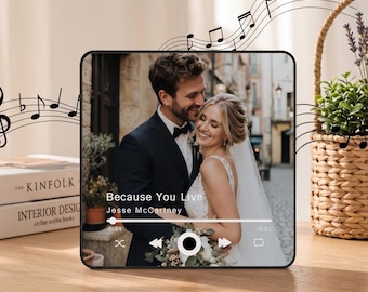 Personalisierter Musikmagnet für den Kühlschrank mit Foto, spielt Ihren Lieblingssong, Jahrestagsgeschenk für Paare, romantisches Geschenk für ihn
