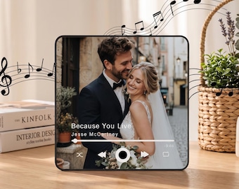 Personalisierter Kühlschrankmagnet mit Foto und Musik, Magnet mit Musikfunktion, Erinnerungsstück für Paare, Jahrestagsgeschenk, romantisches Geschenk für ihn oder sie
