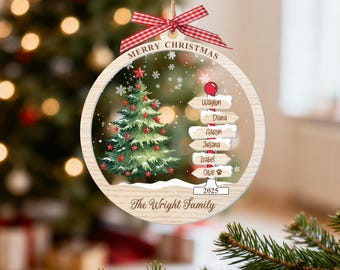 Familie Weihnachten 2025 Ornament, Familie mit Haustier Ornament, Familie mit Haustier Ornament, Weihnachtsdekor, Weihnachten Andenken, Wegweiser Ornament