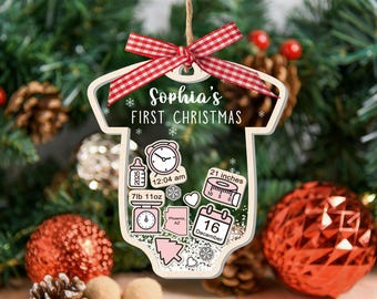 Adorno navideño para bebé, adorno personalizado con nombre de bebé 2025, adorno navideño personalizado para bebé, adornos navideños para bebé, regalos navideños
