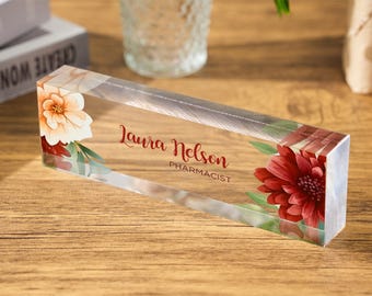 Desk Name Plate,Acrylic Desk Name Plate for Women,Personalized Office Desk Name Plate,Desk Plaque Office Decor,Professional Gift for Boss