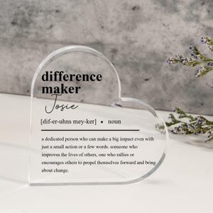 Difference Maker Gifts Plaque ,Retirement Gift, Employee gift, Teacher Gift, Coworker Gift ,Leaving Gifts,Thank You Gifts,Colleagues Gifts